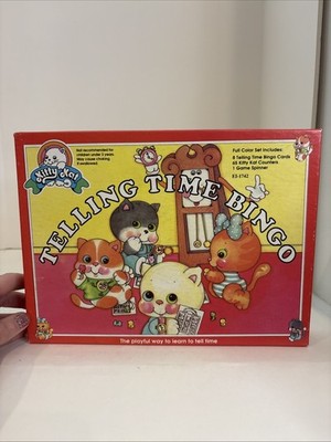 Kitty Kat Telling Time Bingo Game Playful Way to Learn to Tell Time 1988 Rare
