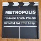 Vtg Movieland Wax Museum METROPOLIS Set Sign Clapboard Prop 2006 Auction SciFi — photo 2