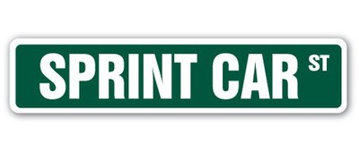 SPRINT CAR Street Sign Metal Plastic Decal short track race racing helmets