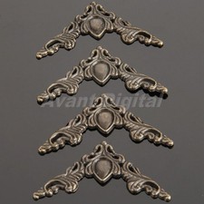 4 X Wooden Wine Case Book Hardware Decor Bronze Jewelry Box Corner Protectors