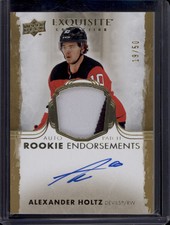 2021-22 Exquisite Alexander Holtz Rookie Patch Auto Gold Foil RPA RC SSP /50
