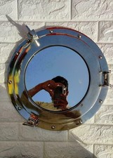 12 inches Porthole Silver Finish Wall Hanging Mirror Home Decor Boat Porthole