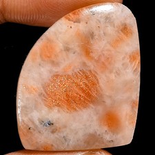 100 Natural Sunstone Fancy Shape Cabochon Loose Gemstone 28 Ct 29X24X4mm X11594