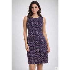 Talbots Classic Sheath Geo Print 16w Preppy Workwear Cocktail Office