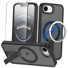 Magnetic for iPhone 16e Case with Screen Protector, Compatible with Black