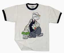 Adult T Shirt-Popeye the Sailor Man -Tattoo Cartoon American Classic SIZE XL NEW