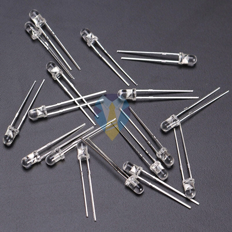 DIODI LED 3 - 5 mm + RESISTENZE 12V OMAGGIO BIANCHI BLU ROSSO VERDE ARANCIONE - Immagine 2 di 4