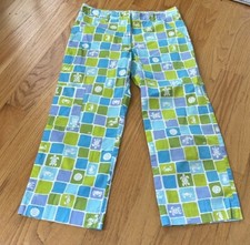 Lilly Pulitzer vintage white label capris size 4 golf/turtle/crab/lobster