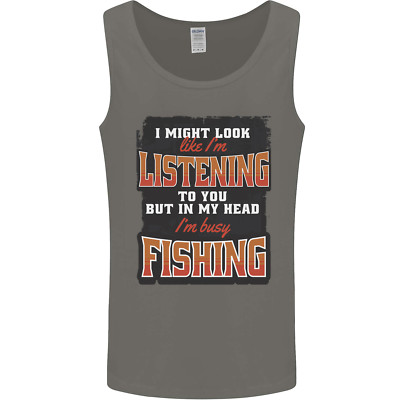 Mein Kopf I'M Busy Fischen Fischer Lustig Herren Tanktop
