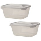 2 Pack Big Large Clear 6 L Plastic Bread Loaf Roll Bagel or Baking Storage Box