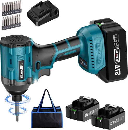 Seesii Brushless Cordless Impact Wrench High Torque Electric Impact Driver Kit - Picture 9 of 9