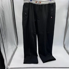 Best Classic Mens 3XL Black Jogger Pants Drawstring Stretch Polycotton Solid