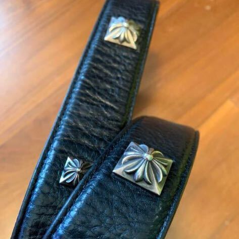 Chrome Hearts Zero Pyramid Studs Leather Silver Studded Belt Chrome Hearts Zero Pyramid Studs Leather Silver Studded Belt