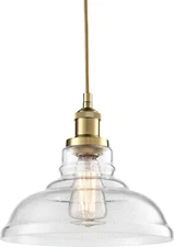 Glass Pendant Light Over Kitchen Island with Bubble Dome Shade Adjutable 47"