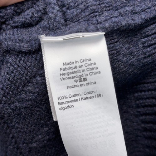 Suéter J Crew Para Hombres Grande Azul Tejido con Cable Pullover Cuello Redondo Jersey Informal - Imagen 11 de 11