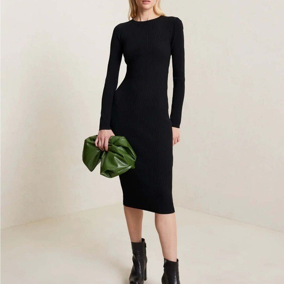 $495 NWOT Black ALC Kayla Knit Long Sleeve Dress Sz Large