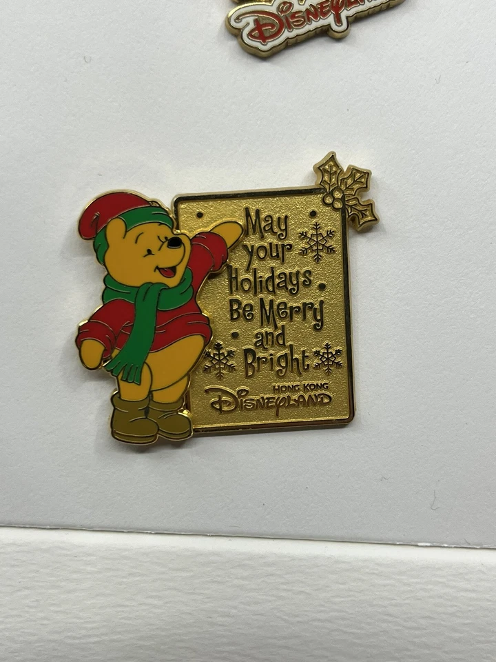 罕见迪士尼乐园香港神奇圣诞节 2005 搪瓷徽章 3 件套 米奇 — 第 4/4 张图片