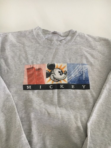 Felpa girocollo vintage DISNEY STORE NEW YORK MICKEY grigio adulto made in USA - Foto 2 di 5