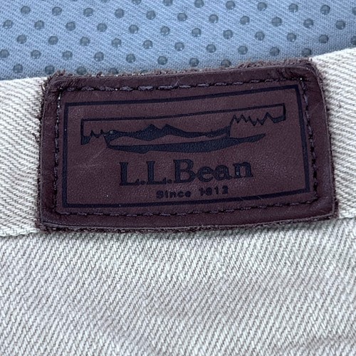 LL Bean Double L Jeans Homme 38x32 (Réel 37x32) Beige Denim Droit Classique - Photo 6/14