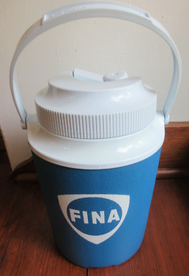 Vtg Blue Fina Oil Gas Insulated Cooler Unused Condition w/ 2 Handles