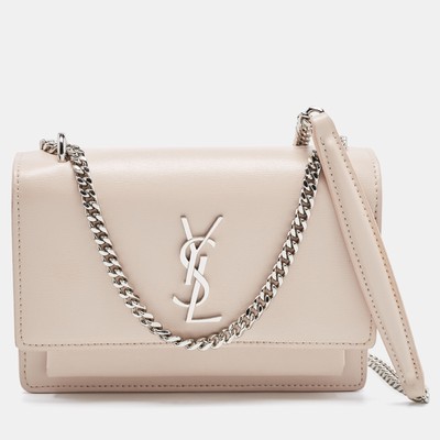 saint laurent wallet on chain pink