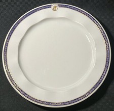Holland America Cruise Line Rosenthal Laola 10" Dinner Plate Blue and Gold Trim