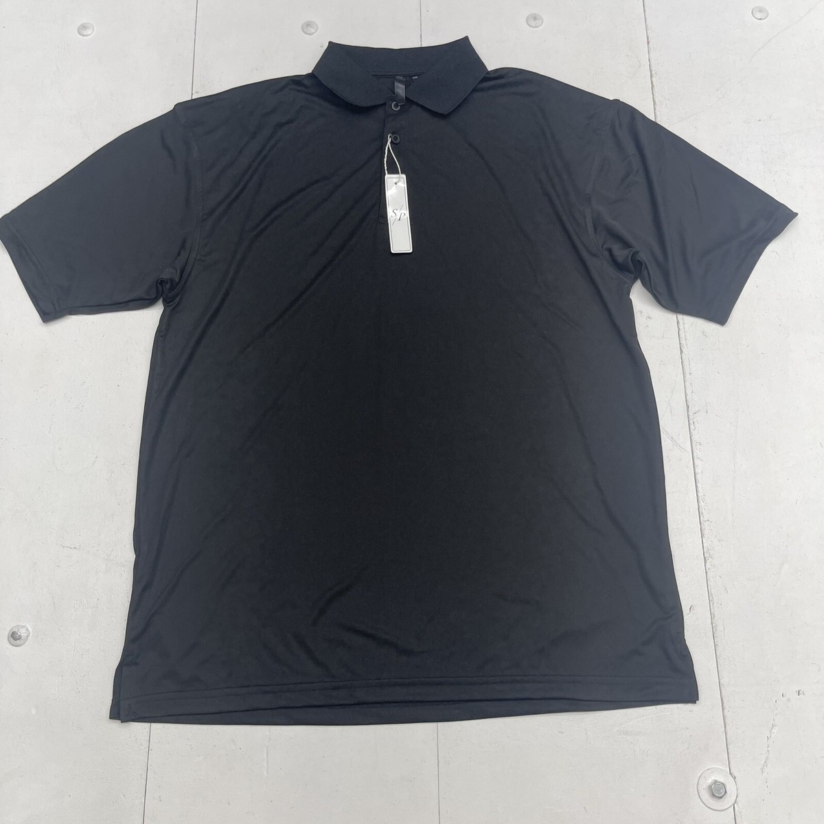 SP Black Short Sleeve Polo Mens Size XL New | eBay