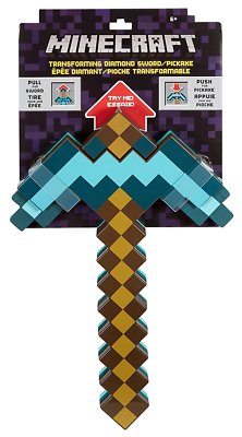 New Minecraft 2 in 1 Transforming Diamond Sword and Pickaxe Gift