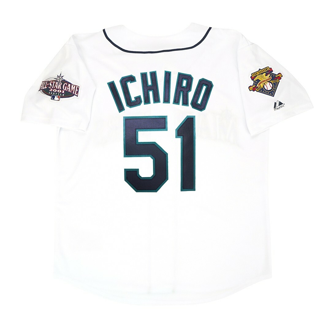 ウェア ICHIRO mariners 2001 all star jersey 00s MLB ICHIRO SUZUKI SEATTLE MARINERS ALL STAR 2001 RUSSELL