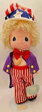 Precious Moments Uncle Sam Patriot Doll w/ Stand & Tags #4581 Applause 1986 VTG