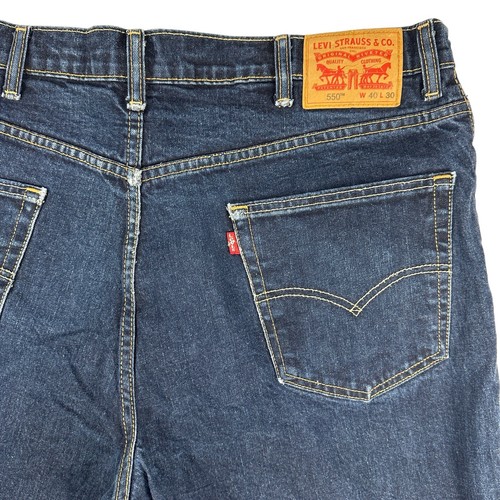 Levis 550 Jeans Mens Size 40x30 Blue Denim Relaxed Fit Medium Wash Casual Work - Picture 3 of 11