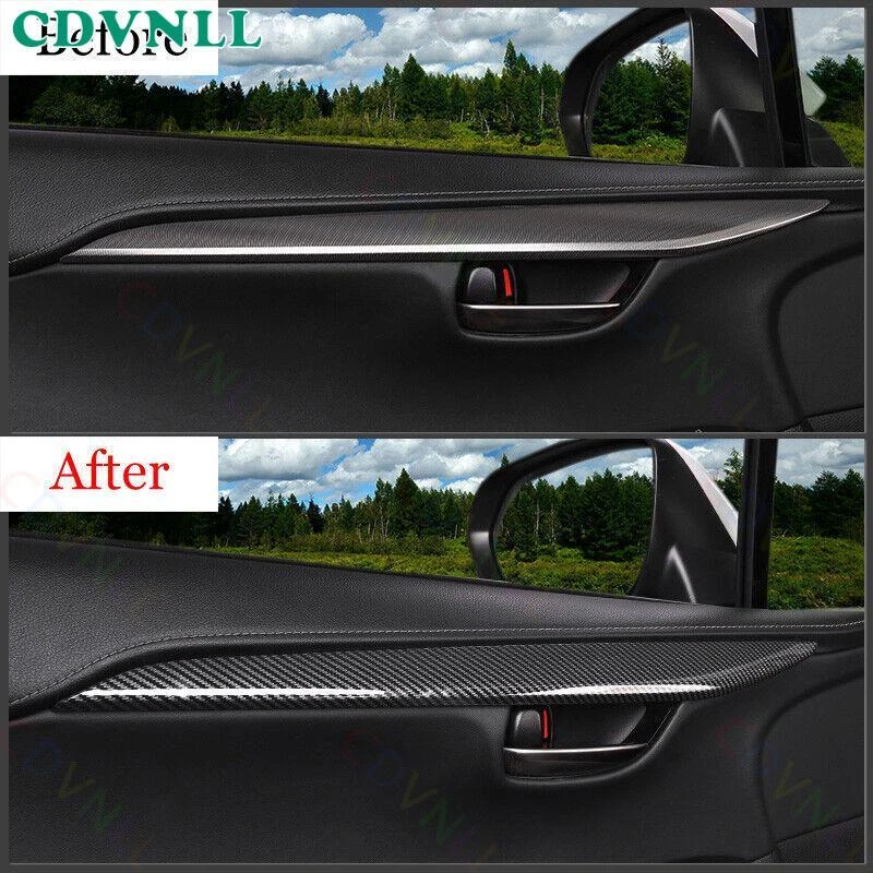 Para Lexus NX200t 300h 2015-2021 ABS Fibra de Carbono Interior Panel de Puerta Tira Foto 3 de 4