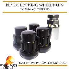 Black Locking Wheel Nuts 12x1.5 Bolts for Mitsubishi Shogun/Pajero [Mk1] 82-91