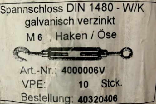 Drahtseilspanner / Spannschloss / Seilspanner / Haken, Öse/ 5x Spannschraube M6 - Bild 2 von 2