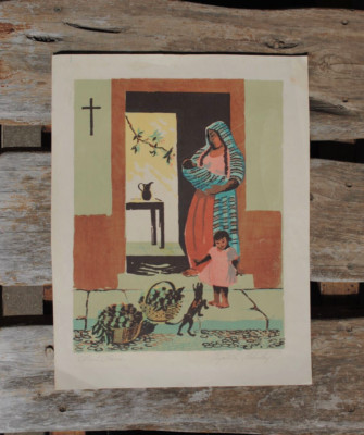 Elizabeth Walmsley (1900-93) Signed Print Listed Dallas Texas Artist