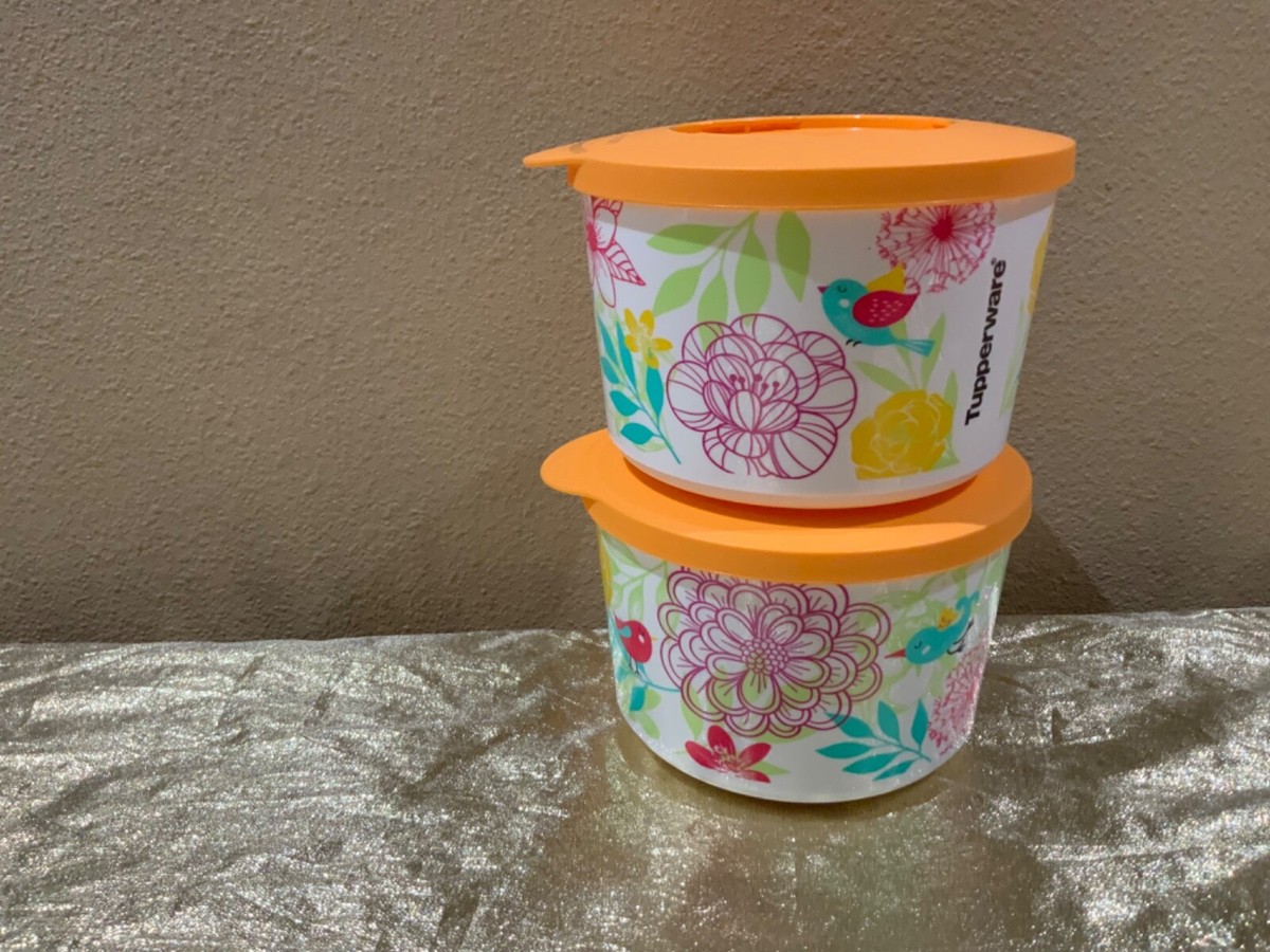 Tupperware UNIQUE Beautiful New Set 2 Interlock Containers 800ml