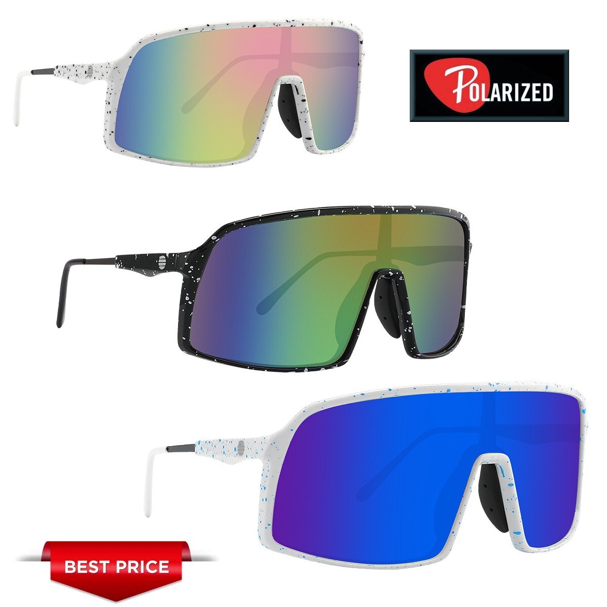 X-loop Baseball Sunglasses - Half Rim Sport HD Lens, Tortoise Frame, UV Protection, Non-Polarized