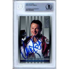 Claude Lemieux Signed 1997-98 Donruss Studio #78 Beckett BAS Avalanche Auto