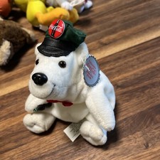 1997 Collectible Coca Cola Bean Bag Plush Polar Bear in Drivers Cap  0140