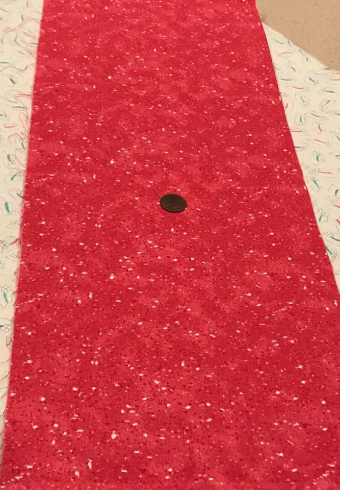 White Dots Scattered on Tonal Red * Unbranded * 100% Cotton Remnant * 8" x 22" - Image 2 of 3