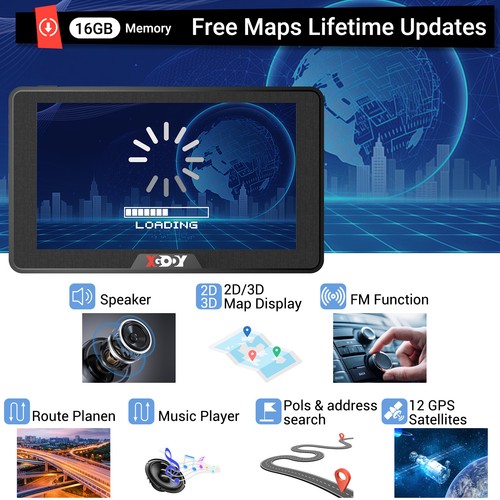 XGODY 7 Inch Car Truck GPS Navigation 16G Free Australia Map Sound Notification - Picture 3 of 14