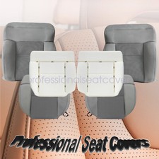 Driver Passenger Bottom Top Cloth Seat Cover For 2004-2008 Ford F150 Flint Gray