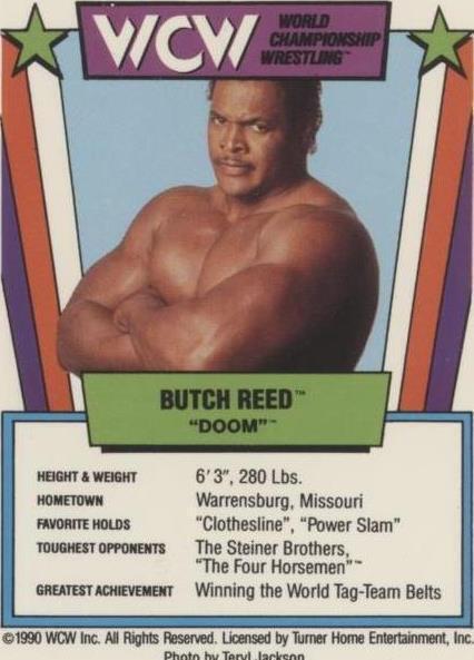 Butch Reed Rookie Card 1990 WCW Slam-a-Rama Card Game - Butch Reed Press for sale online | eBay