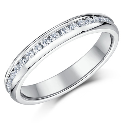 4 mm Damen Titan Eternity Ring Rund CZ Stein Verlobung Ehering