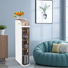 4-Tier Free Standing Cabinet Organizer Toilet Paper Holder and Storage w/ Drawer