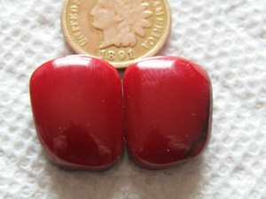 2 Bloody Basin Jasper Cab 25 carat hand cut red black matrix cabochon block