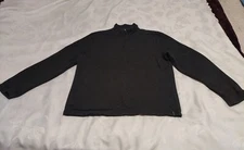 Perry Ellis Sweater Mens Sz Large Gray 1/4 Zip Long Sleeve Mock Neck