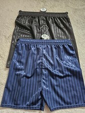 Kids 2 x 11-12 Years Football Shorts Black & Navy