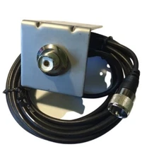 Opek AM-403  Stainless Steel Antenna L Bracket  w/ SO-239 Coax Cable Assembly