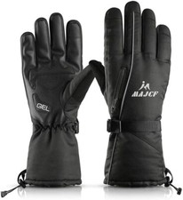 MAJCF Winter Sports Ski Gloves Waterproof, Thermal, 3M Insulation Black - LG